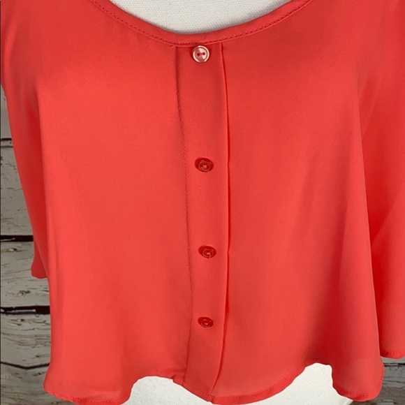NWT Ambiance Apparel Coral Crop Top Medium - Picture 2 of 8